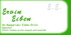 ervin eiben business card